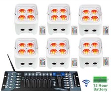 6 Rockville BEST PAR 50 White Battery Wash Lights Wireless DMX Control RGBWA UV
