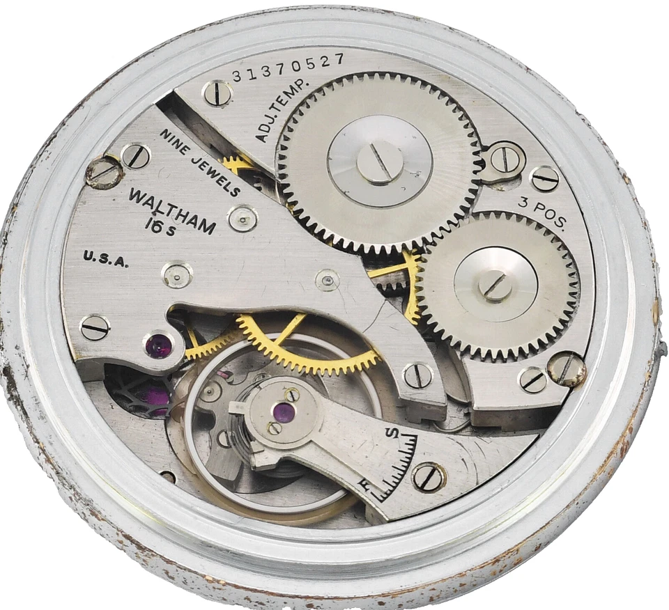 Reloj Bolsillo Vintage WALTHAM Militar Británico Flecha Ancha Años 16 - 1943 - Foto 2 de 4