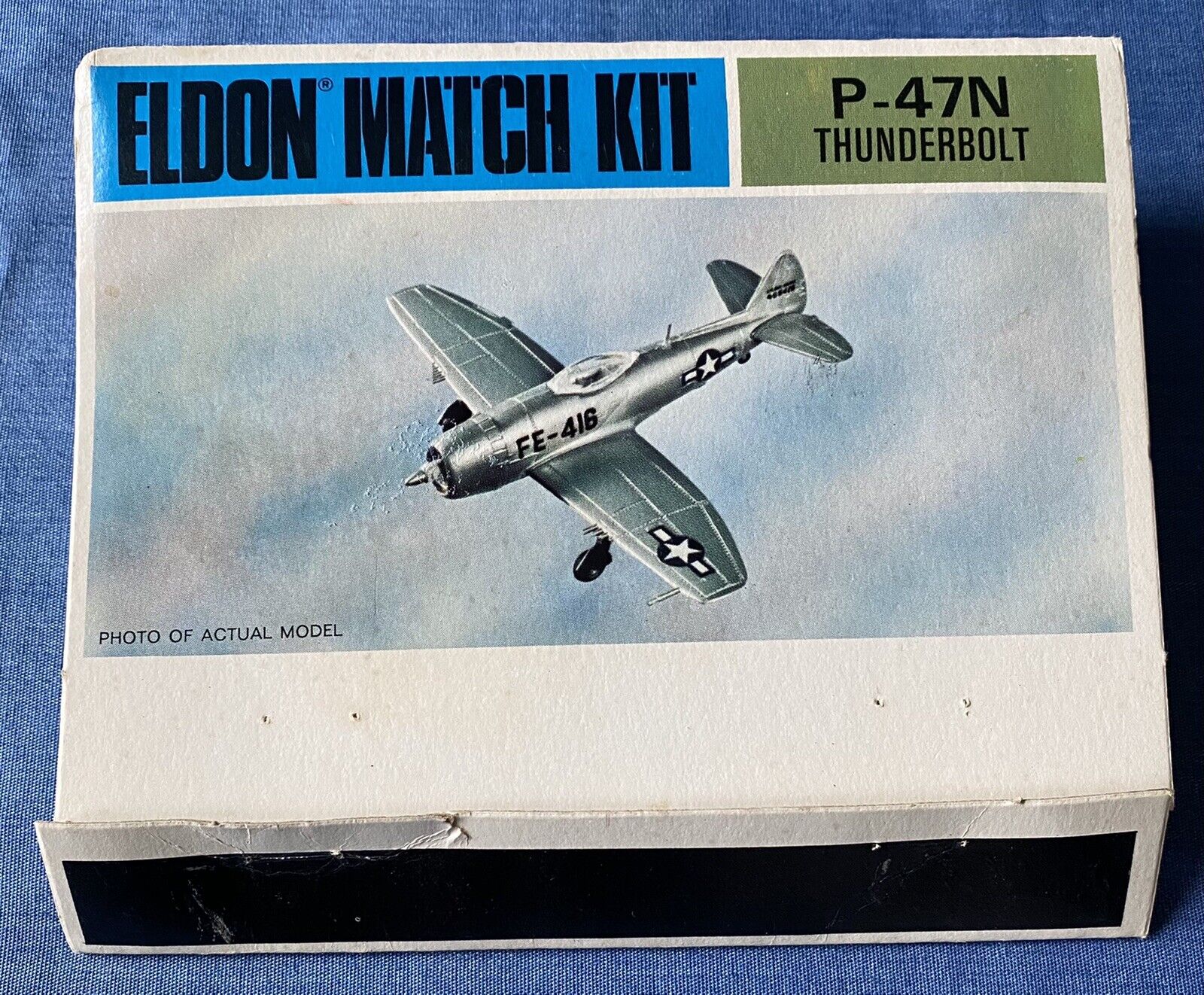 Vintage Eldon Match Kit P-47N Thunderbolt Airplane Model 1/100 Scale 1967 Sealed