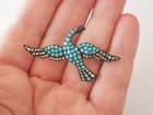 Antique Brooch Silver Turquoise Seed Pearls Garnet schwalbe Bird 0.1oz/1 13/