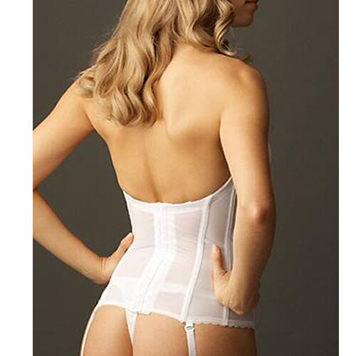 NEW 34C 34 C ANITA VA BIEN 513 WHITE SEAMLESS CORSET BUSTIER GARTERSUNDEWIRE CUP - Bild 3 von 4