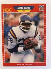1989 NFL Pro Set #28 Ahmad Rashad   Minnesota Vikings  Football Card Mint