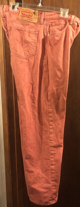501 Levis Men  Jeans 36x32 Orange Button Fly