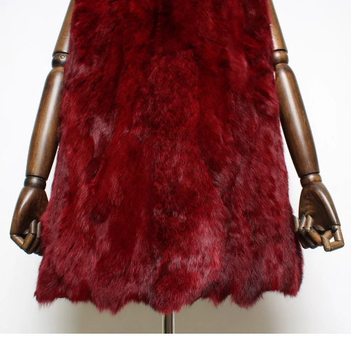 Hot Sale Women Warm Rabbit Fur Vest Hooded Natural Fur Coat Sleeveless