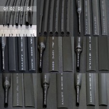 0.6mm-50mm 2:1 Black Heat Shrink Shrinkable Heatshrink Tube Tubing Wire Sleeving