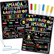 First Day of School Board First and Last Day of School Chalkboard Rectangle