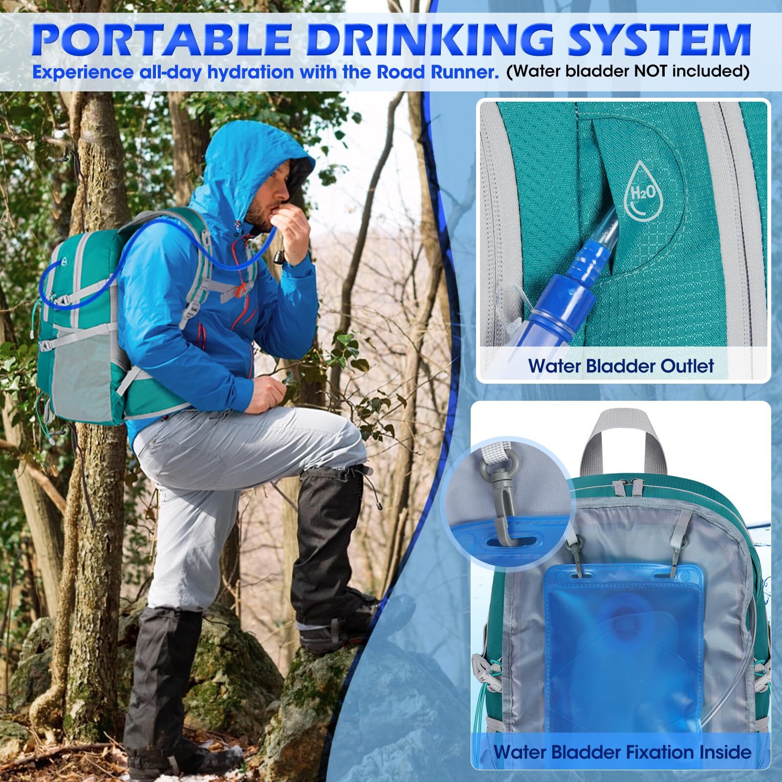 Hiking Backpack 40L Packable Camping Backpack for Men Women Waterproof Lightw...-image