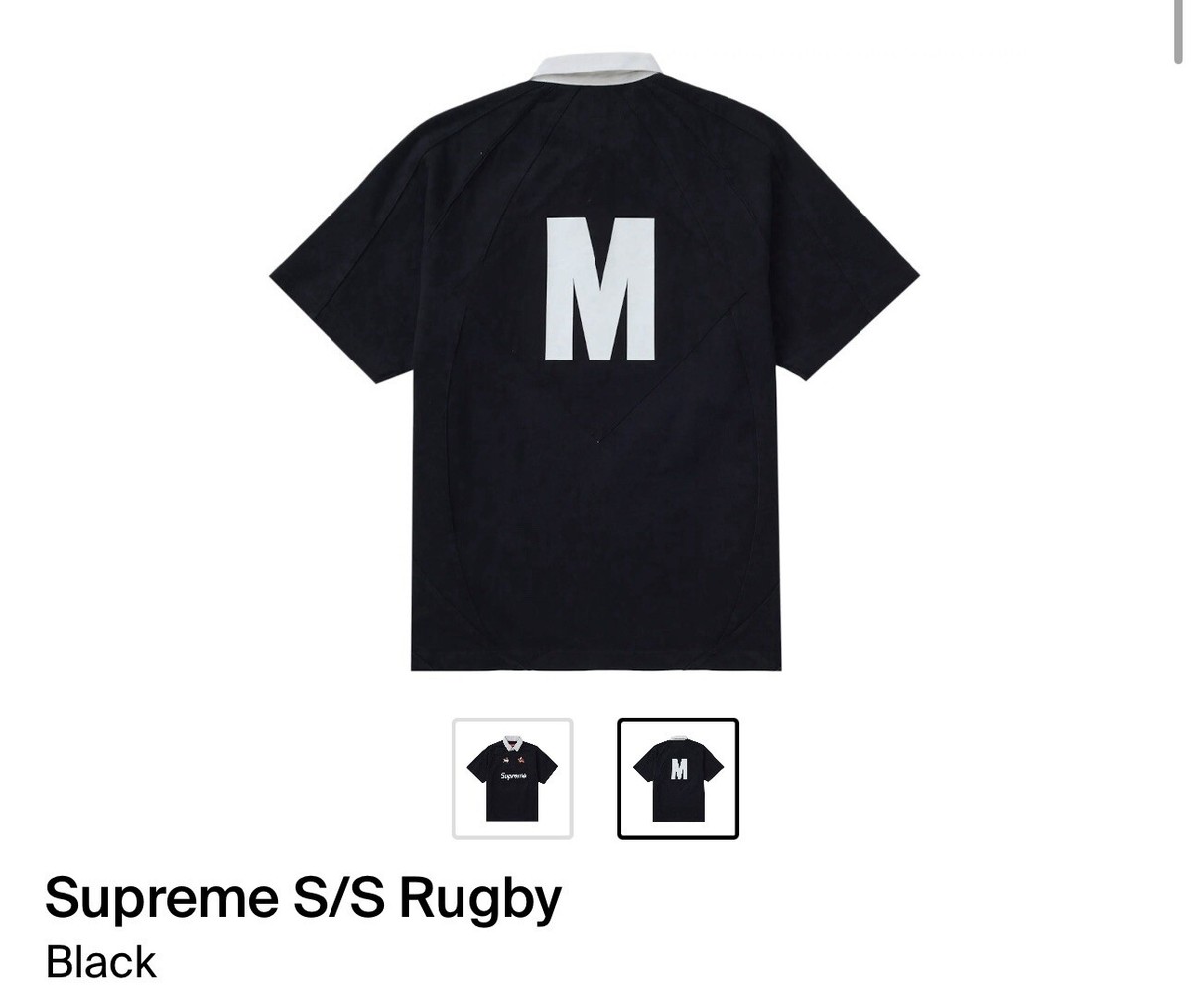 Supreme S/S Rugby Black XL ラガーシャツ ボックスロゴ Supreme S/S Rugby Black L - メルカリ