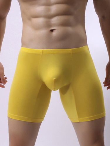 Sexy Para Hombres Seda Hielo Elastizada Bolsa Abultada Boxer Pantalones Cortos Delgados Baúl Calzoncillos ♡ - Imagen 15 de 29