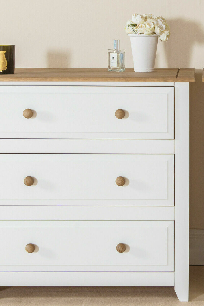 White drawers wooden top deals
