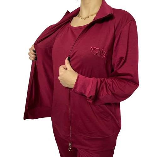Tuta completa da donna sportiva cotone ginnastica palestra con zip tracksuit M L - Foto 28 di 49