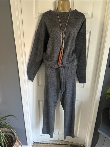 Ladies Primark dark grey cohort elasticated waist top size 16 bottom size 14 🔵