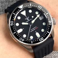 37mm Tandorio Japan NH35A Sapphire Glass Green Luminous Automatic Men Watches