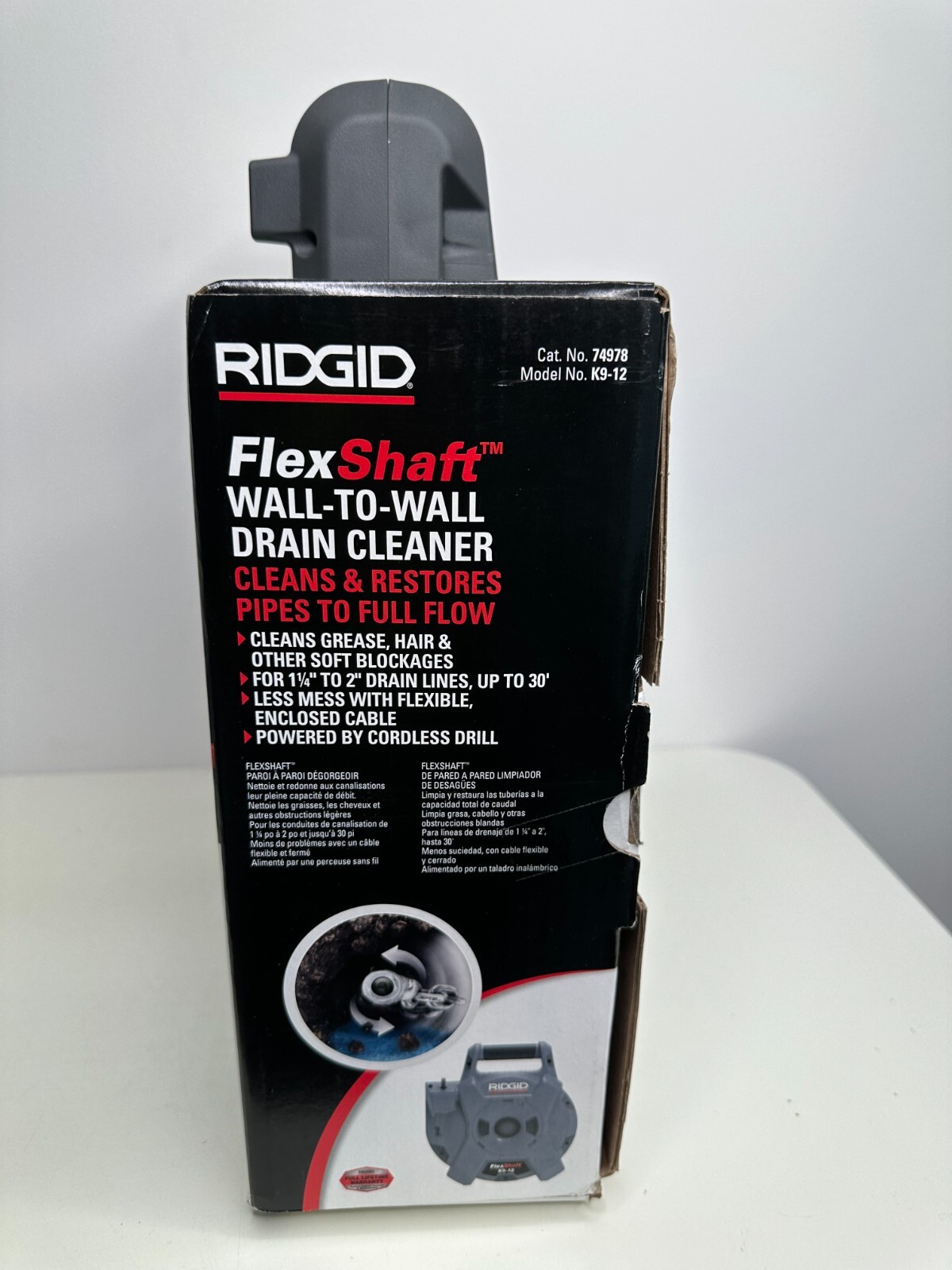 Ridgid FlexShaft K912 30" WalltoWall Drain Cleaning Machine 74978