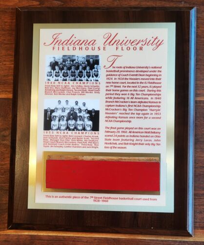 Indiana University Hoosiers Basketball Fieldhouse Floor Court Piece! IU WOW! - Picture 1 of 4