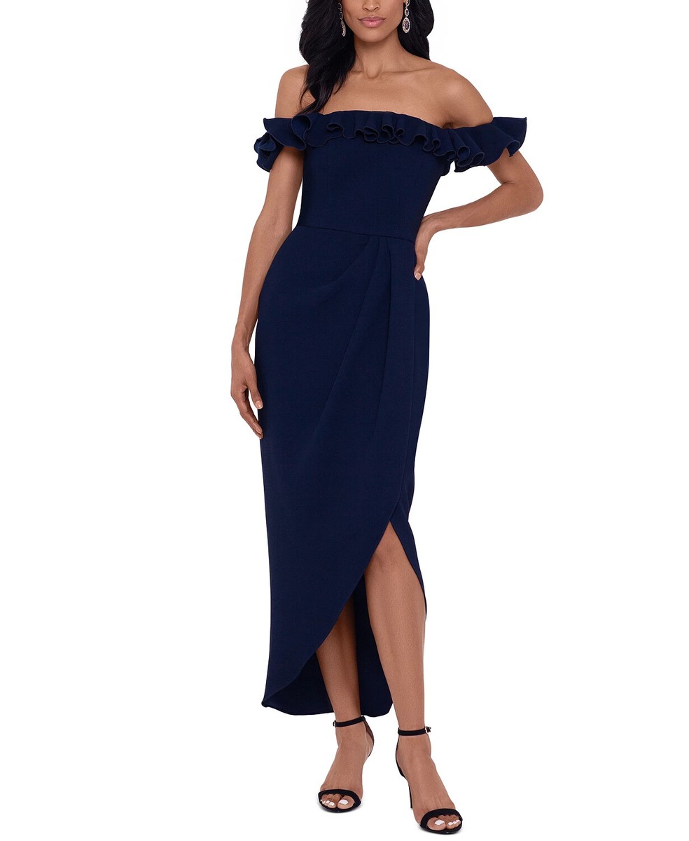 Xscape Off The Shoulder Gown Xscape Evenings Off The Shoulder