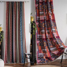 Linen Curtain Bohemian Tassel Living Room Bedroom Window Chritmas Drapes