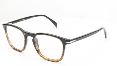 David Beckham DB1050 EX4 Brown Horn Rectangle Mens Eyeglasses 49mm
