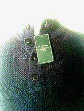 Men  s knitted Sweater G.H.Bass Co sizeXL long sleeves mock necklinenavy blue NWT