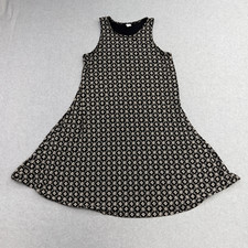 Old Navy Dress Womens Small Black White Abstract Geometric Sleeveless Round Neck