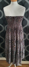 From APRICOT Black Pink & Pale Blue Abstract Strapless Dress Size 24