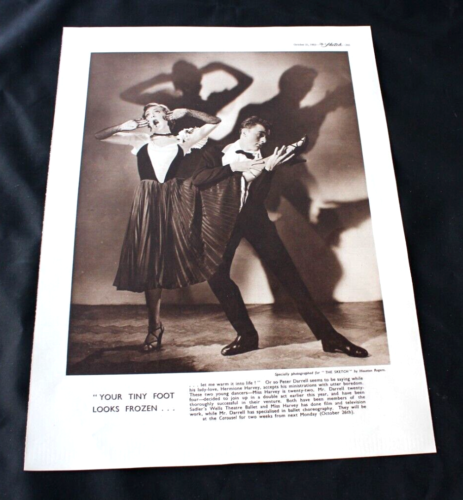 1953 Print 'PETER DARRELL & HERMIONE HARVEY - SADLER'S WELLS BALLET' 12.5" x 9" - Picture 1 of 3