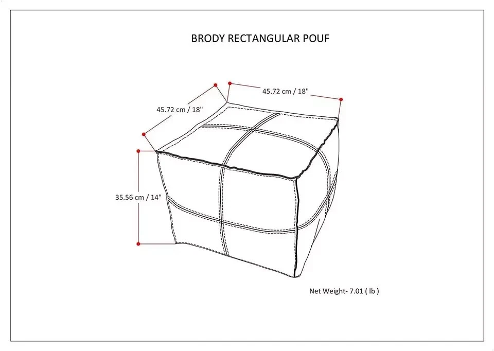 Ottoman Leather Genuine Moroccan Boho Footstool Pouffe 20'' Unstuffed - image 4 of 4