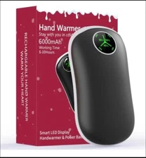 Hand Warmer Rechargeable, Reusable 6000mAh Electric Hand Warmer, 3 Levels 3S