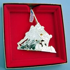 US Marine Corps USMC Iwo Jima 24-kt Gold Finished Brass 3-D Ornament - FREE Ship