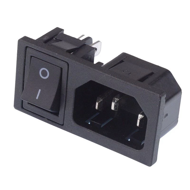 C14 IEC Switched Inlet Connector Chassis Panel Mount