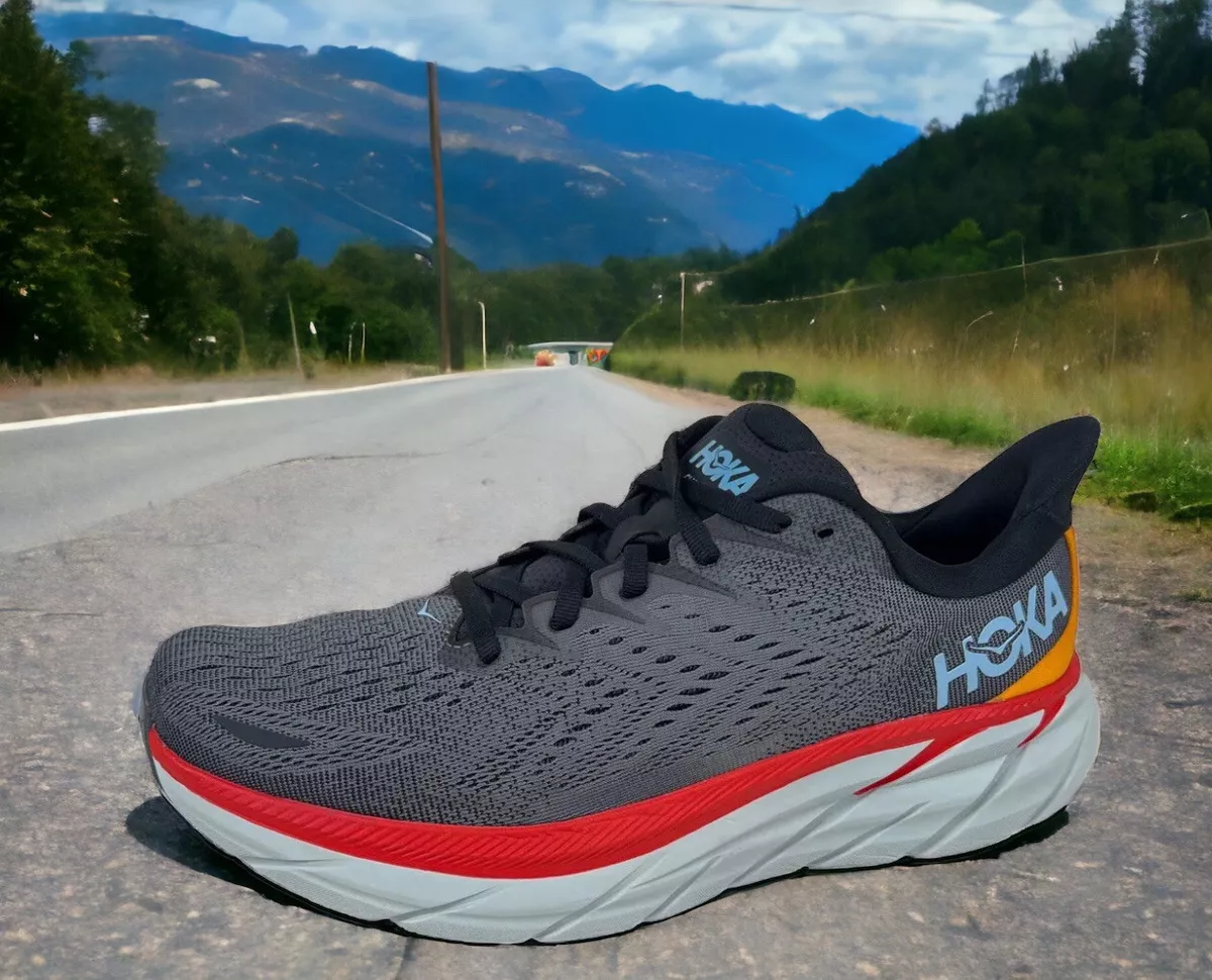 Hoka One One Clifton 8 Running Shoes Anthracite Castle Rock Mens 12 Fast  Ship