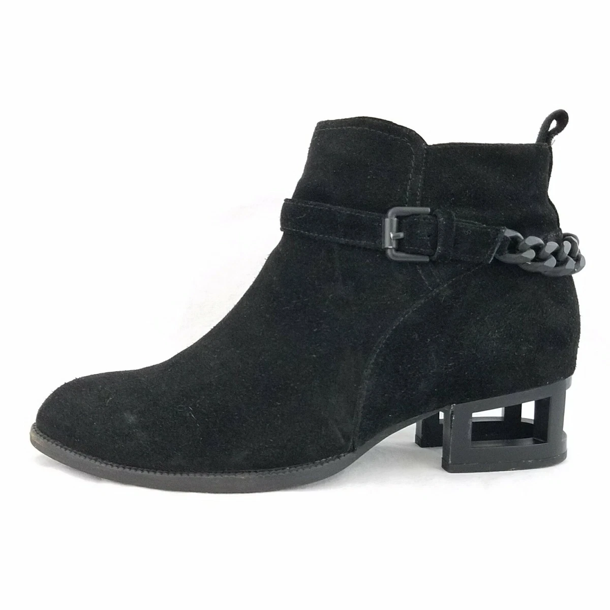 JEFFREY CAMPBELL JC Ankle Boots Black Suede AXEL Chain Women s US