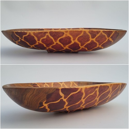 African Safari Serving Bowl Set Hand Carved Olive Wood - Picture 22 of 24