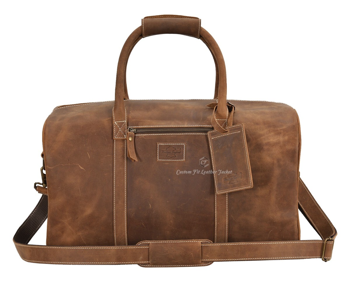 Grand Sac De Voyage Week-end Crazy Horse Cuir - Homme - Marron - Smart Range Leather