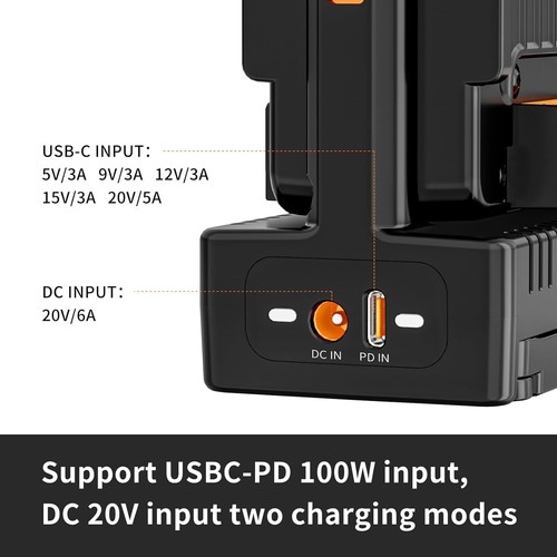 ZGCINE VM-C2 Kit Double Canal Monture V Chargeur de Batterie USBC PD 100W Charge Rapide - Photo 5 sur 8