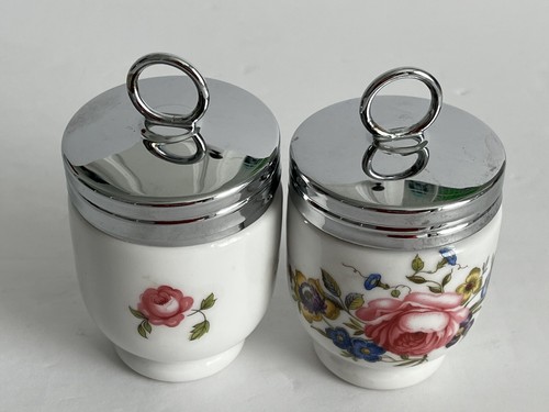 Royal Worcester Egg Coddlers Bournemouth Muster 2er Set Vintage nicht mehr produziert
