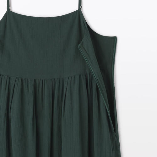Muji High-Twist Voile Camisole Kleid XS-XXL schwarz/grün Bio Baumwolle Damen Neu mit Etikett - Bild 11 von 30