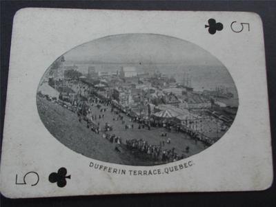 Vintage antikes Foto DUFFERIN TERRASSE QUEBEC KANADA KANADIER Spielkarte um 1905