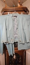 City Girl By Nancy Bolen 80s Beaded Embroidered Jacket, Pants  Skirt Set Sz M