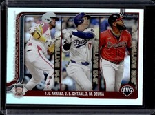 2025 Topps NL Leaders  Luis Arraez Shohei Ohtani Marcell Ozuna Rainbow Foil #347