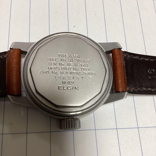 Orologio ELGIN militare quarzo 20mm cinturino analogico pelle raro oggetto da collezione - Foto 2 di 8