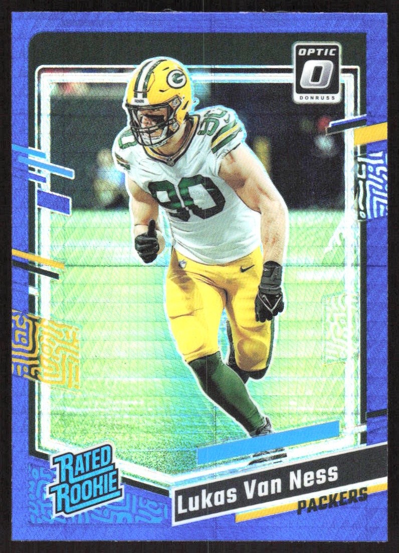 1614J 2023 Donruss Optic #240 Lukas Van Ness Blue Hyper