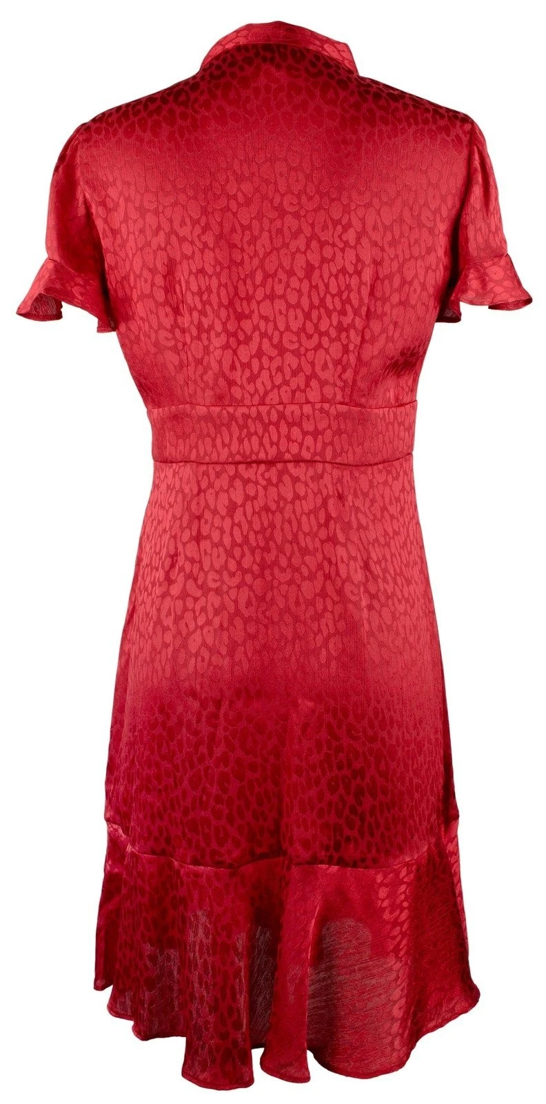 Abito donna Michael Kors manica corta scollo a V aderente rosso cremisi piccolo