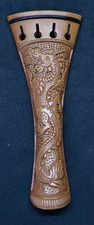 Handmade Carved boxwood violin tailpiece 4/4. Dragon design  C