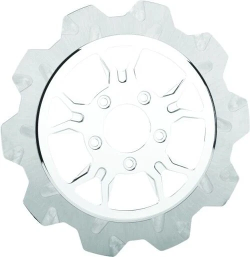 Rotor trasero Lyndall Crown Cut B-52 - 11,8 pulgadas - Motocicleta cromada/plateada 2003-3058 Foto 3 de 4