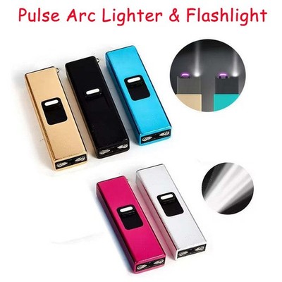 USB Rechargeable Metal Lighters Pulse Arc Lighter Flameless Self-defense Tool