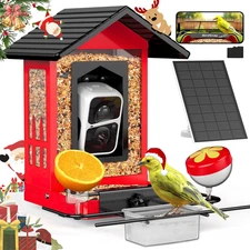 Birdsnap® APS - Metal Bird Feeder with Camera Solar Panel 32GB Card, AI Identify