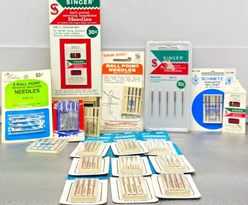 Vintage Sewing Machine Needles Lot Ballpoint Universal Styles Sizes Brands READ