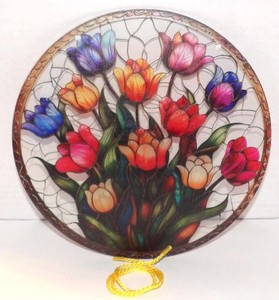 Acrylic Window Suncatcher TULIPS 7 3/4"