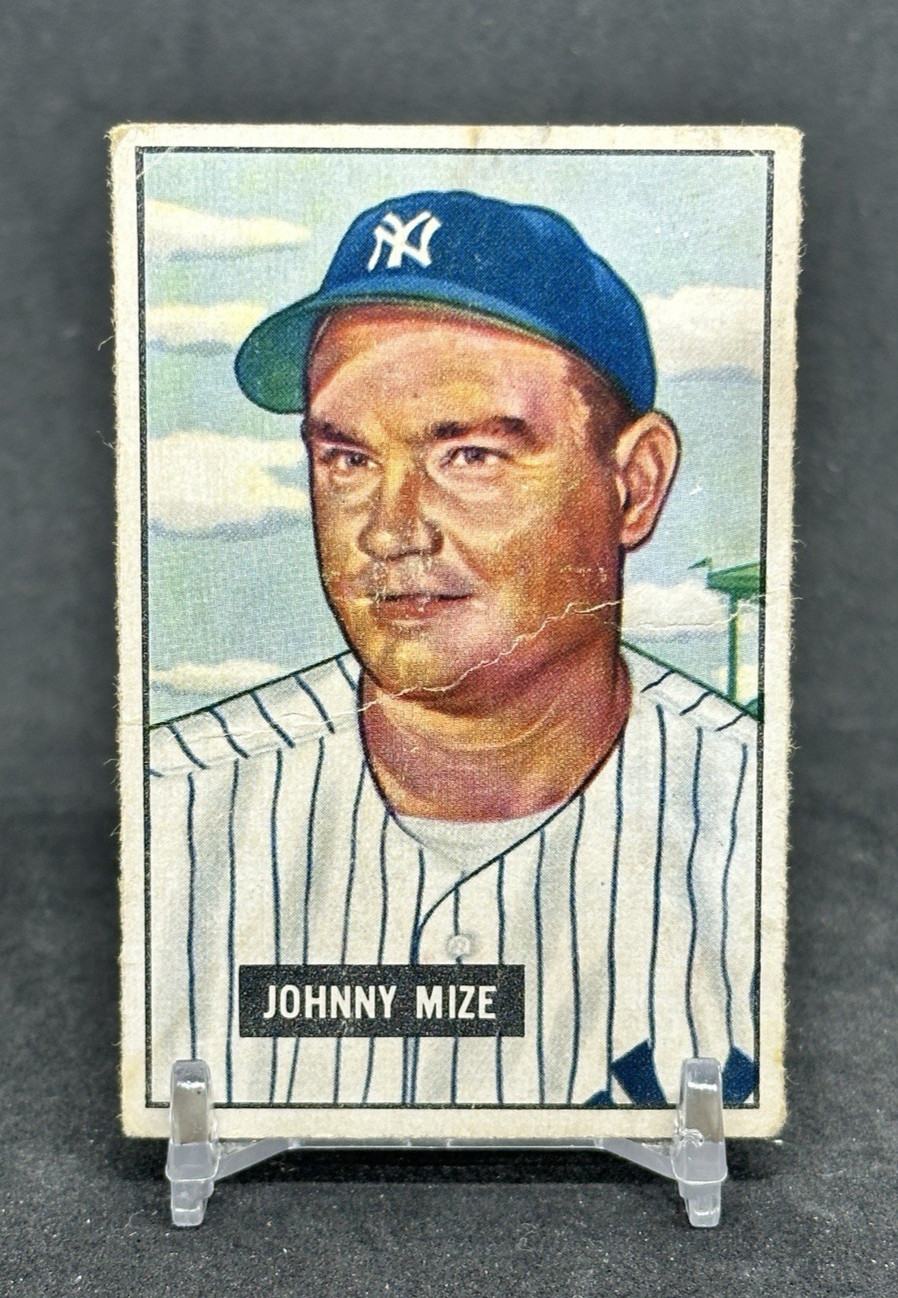1951 Bowman Johnny Mize #50 HOF Yankees (creased)